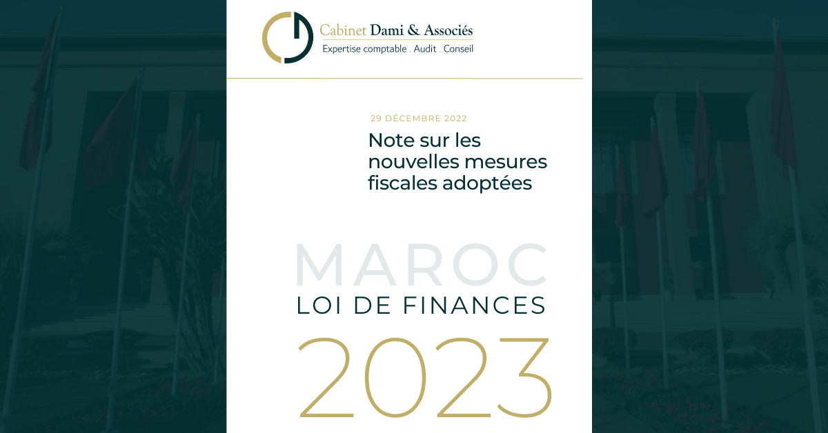 Loi de Finances 2023 Maroc - Cabinet Dami et Associes